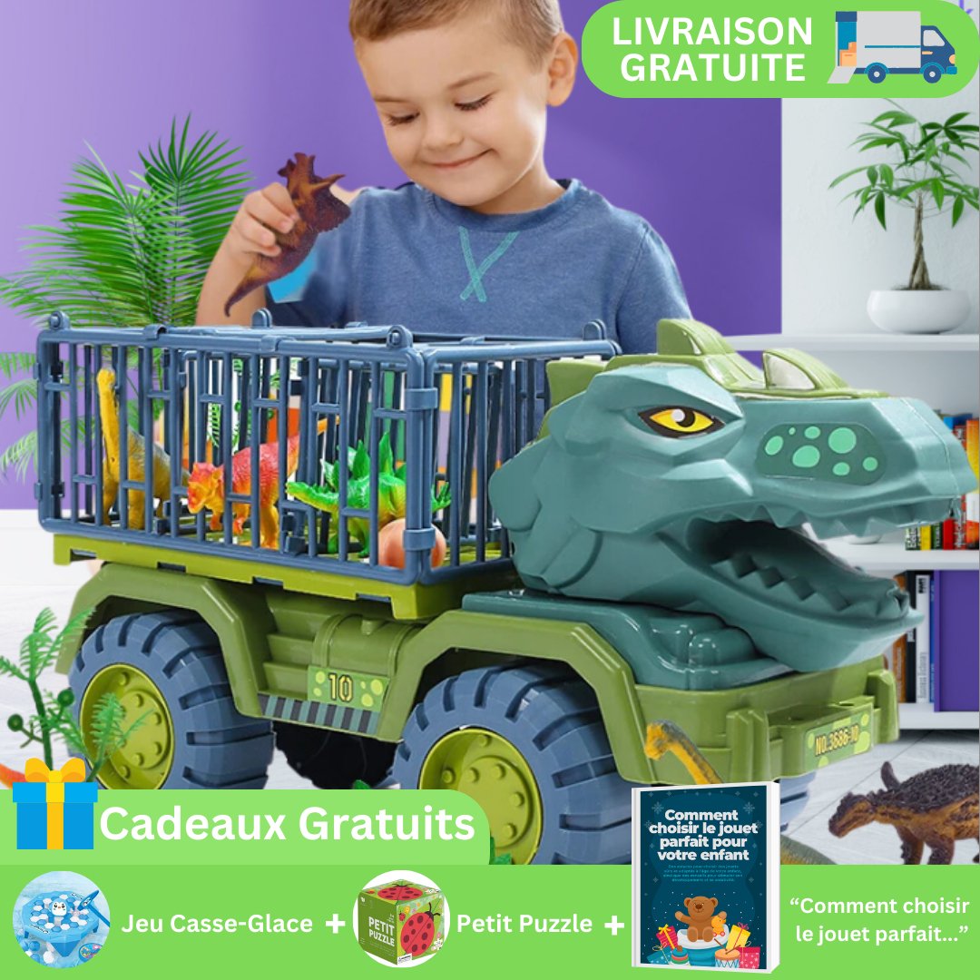 Jouet de Camion de Dinosaure pour Enfants de 3 à 5 Ans, Camion